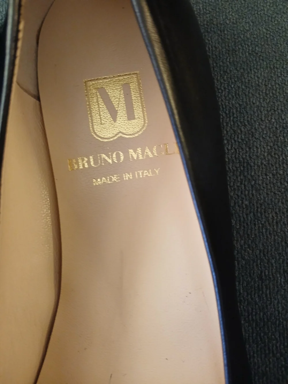 Bruno Magli Black Leather Ballet Flats with Bow Detail